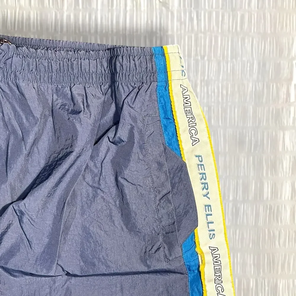 Vintage Perry Ellis America Men’s Blue Track Pants - Size L